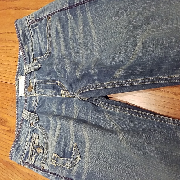 Traverniti So Blue Jeans With With Purple Embroidered Back Pockets Size 29 - Picture 8 of 11